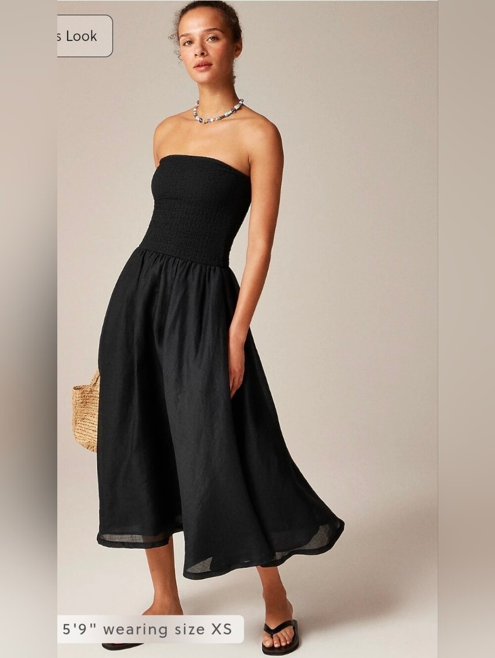 Nwt J. Crew Strapless  Midi Mixy Dress Black Size XL